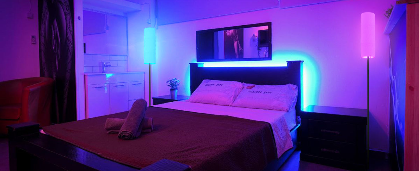 LÁMPARA DE PISO INTELIGENTE ATIKUS – 1.75m | WiFi + Alexa + Google Home + Siri | RGB + Regulación Continua | Foco LED Incluido