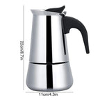 CAFETERA ITALIANA 9 TAZAS – Acero Inoxidable | 300ml | Base Ancha | Válvula de Seguridad | Para Inducción