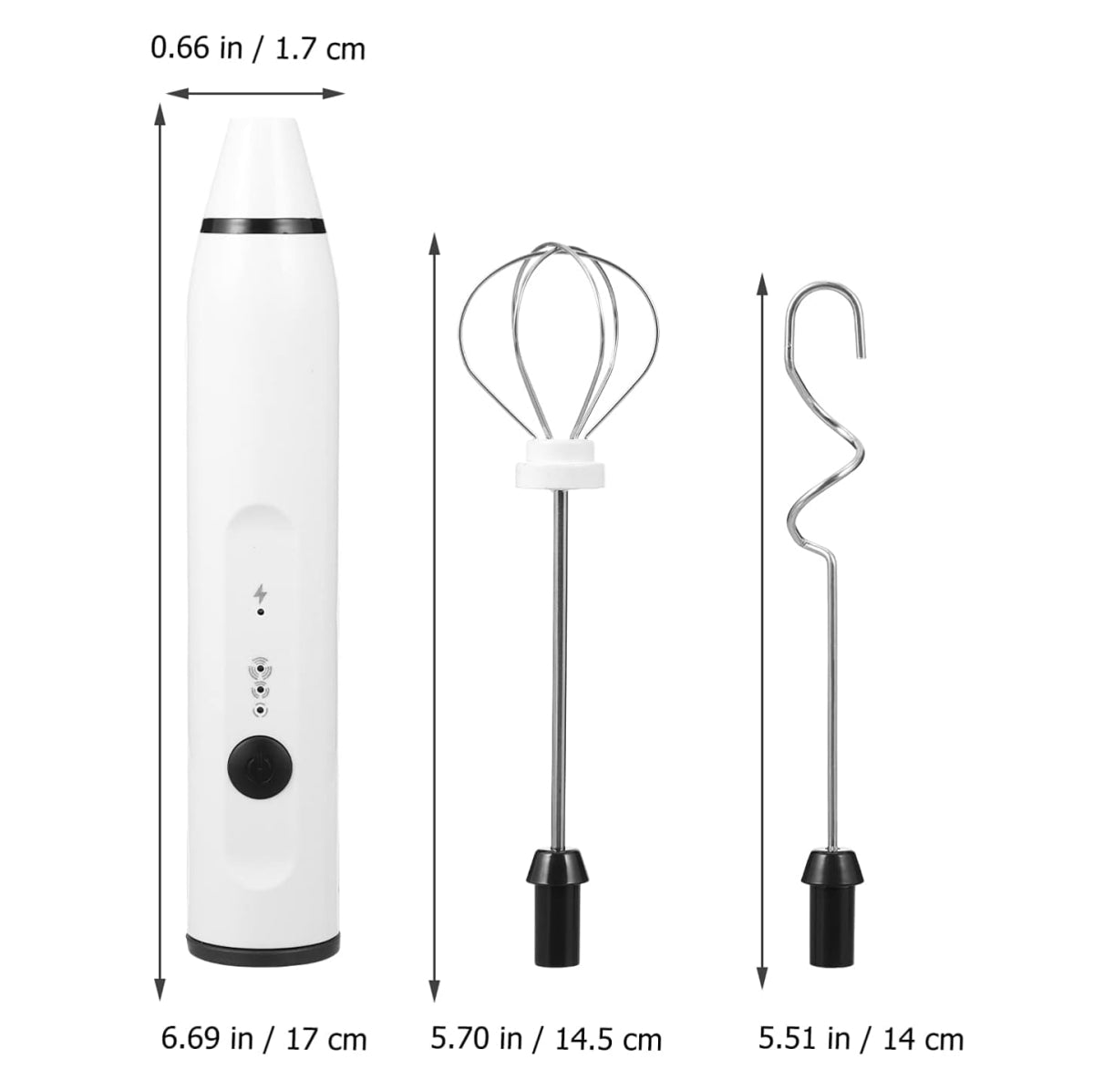 BATIDOR ELÉCTRICO PORTÁTIL – 2 Cabezas | Recargable USB | 1200mAh | Espumador de Leche + Batidor de Huevos + Mezclador