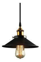 LÁMPARA COLGANTE INDUSTRIAL NOIR GOLD – Negro Mate + Detalles Dorados | INCLUYE BOMBILLO E27 | Cable Ajustable