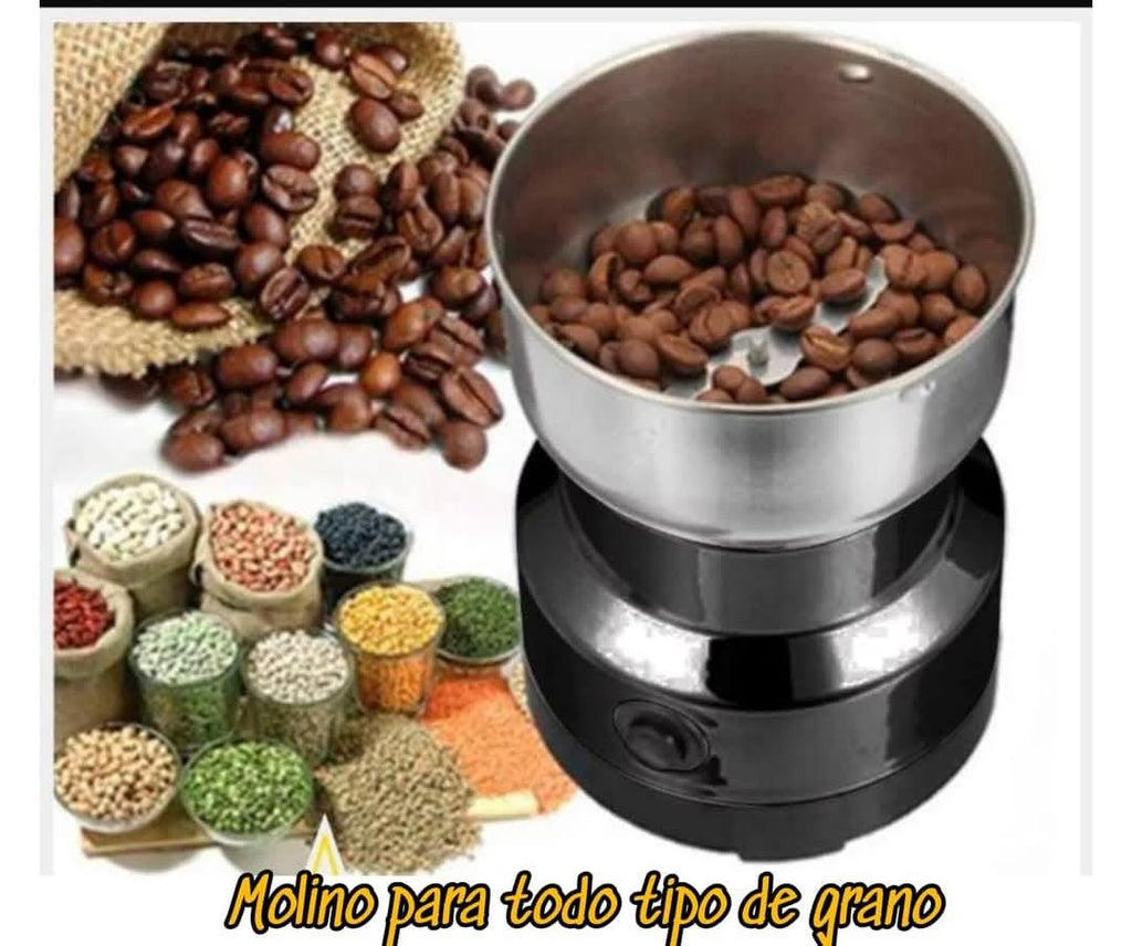 MOLINO ELÉCTRICO DE CAFÉ, GRANOS Y SEMILLAS – Acero Inoxidable | 4 Aspas | Fácil Limpieza | 110V