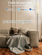 LÁMPARA DE PISO INTELIGENTE ATIKUS – 1.75m | WiFi + Alexa + Google Home + Siri | RGB + Regulación Continua | Foco LED Incluido