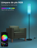 LÁMPARA DE PISO INTELIGENTE ATIKUS – 1.75m | WiFi + Alexa + Google Home + Siri | RGB + Regulación Continua | Foco LED Incluido