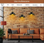 LÁMPARA COLGANTE INDUSTRIAL NOIR GOLD – Negro Mate + Detalles Dorados | INCLUYE BOMBILLO E27 | Cable Ajustable