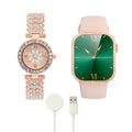 SMARTWATCH 2 EN 1 PARA MUJER – Reloj Inteligente + Reloj Analógico de Lujo + Flor LED Decorativa