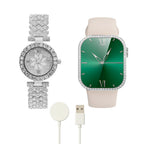 SMARTWATCH 2 EN 1 PARA MUJER – Reloj Inteligente + Reloj Analógico de Lujo + Flor LED Decorativa