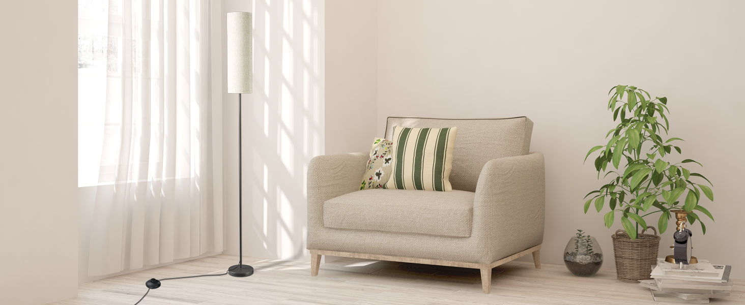 LÁMPARA DE PISO INTELIGENTE ATIKUS – 1.75m | WiFi + Alexa + Google Home + Siri | RGB + Regulación Continua | Foco LED Incluido