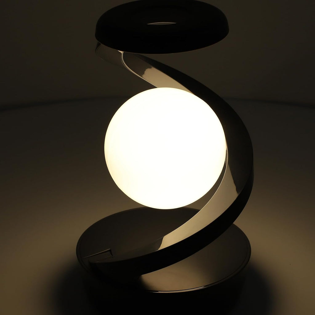 LÁMPARA DE MESA LEVITANTE 3D – Flotación Magnética + Carga Inalámbrica + Control por Gesto + Batería Recargable