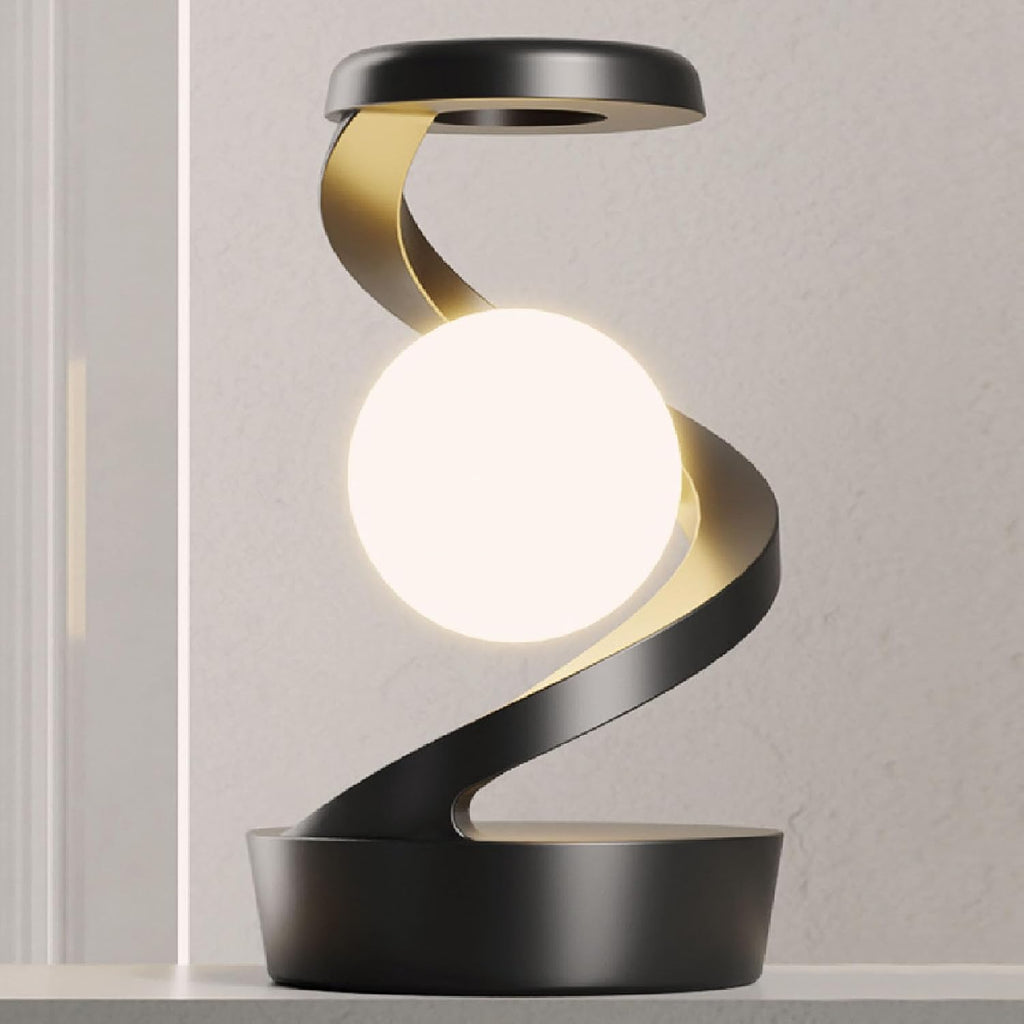 LÁMPARA DE MESA LEVITANTE 3D – Flotación Magnética + Carga Inalámbrica + Control por Gesto + Batería Recargable