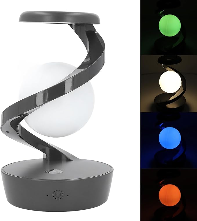 LÁMPARA DE MESA LEVITANTE 3D – Flotación Magnética + Carga Inalámbrica + Control por Gesto + Batería Recargable