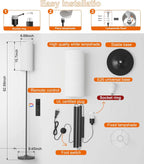 LÁMPARA DE PISO INTELIGENTE ATIKUS – 1.75m | WiFi + Alexa + Google Home + Siri | RGB + Regulación Continua | Foco LED Incluido