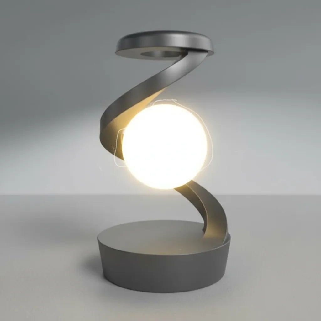 LÁMPARA DE MESA LEVITANTE 3D – Flotación Magnética + Carga Inalámbrica + Control por Gesto + Batería Recargable