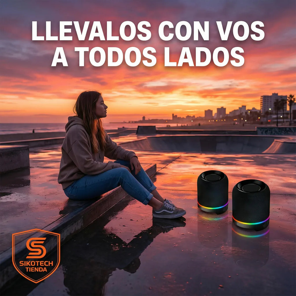 ALTAVOZ BLUETOOTH M25 – Desmontable | Bajos Potentes + Sonido Estéreo HD + Luces RGB + Batería de Larga Duración