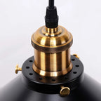 LÁMPARA COLGANTE INDUSTRIAL NOIR GOLD – Negro Mate + Detalles Dorados | INCLUYE BOMBILLO E27 | Cable Ajustable