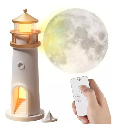 FARO LUNAR INTELIGENTE – Proyector Lunar HD + Altavoz Bluetooth + Sensor de Movimiento + 48h de Batería