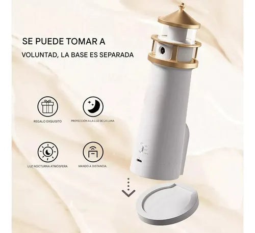 FARO LUNAR INTELIGENTE – Proyector Lunar HD + Altavoz Bluetooth + Sensor de Movimiento + 48h de Batería