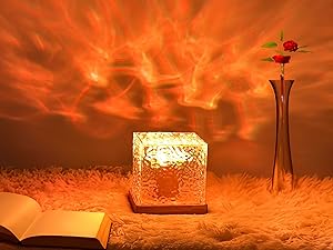 LÁMPARA AURORA GLOW – Medianoche | Efecto Olas de Agua + Sombra | 16 Colores RGB | Control Remoto | USB