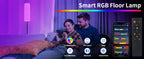 LÁMPARA DE PISO INTELIGENTE ATIKUS – 1.75m | WiFi + Alexa + Google Home + Siri | RGB + Regulación Continua | Foco LED Incluido