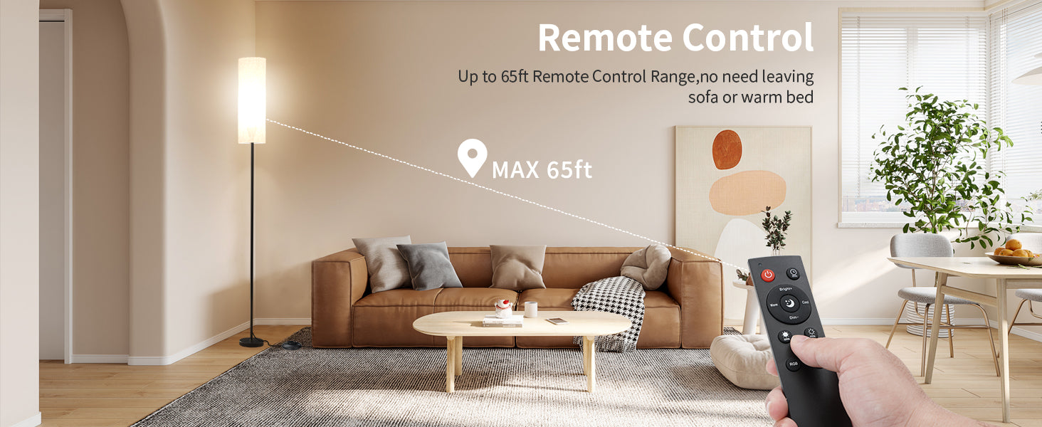 LÁMPARA DE PISO INTELIGENTE ATIKUS – 1.75m | WiFi + Alexa + Google Home + Siri | RGB + Regulación Continua | Foco LED Incluido