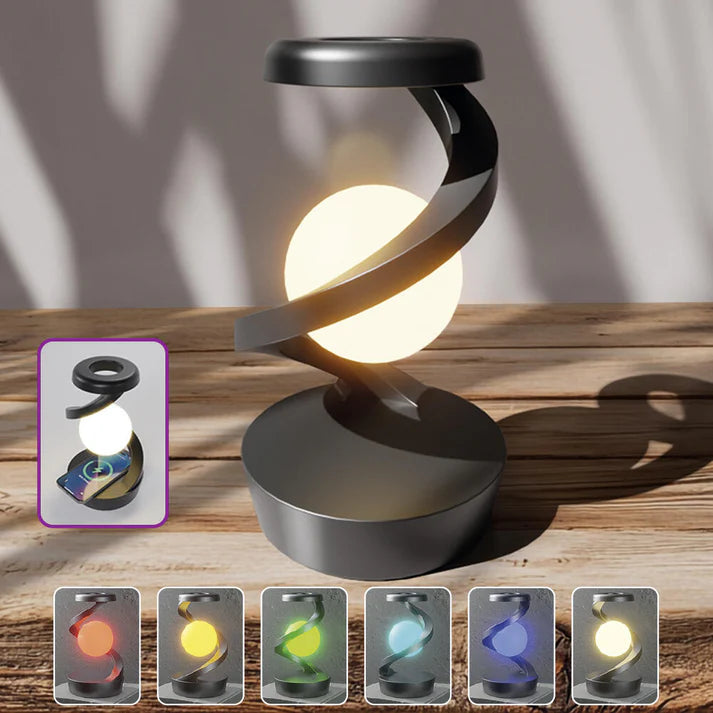LÁMPARA DE MESA LEVITANTE 3D – Flotación Magnética + Carga Inalámbrica + Control por Gesto + Batería Recargable
